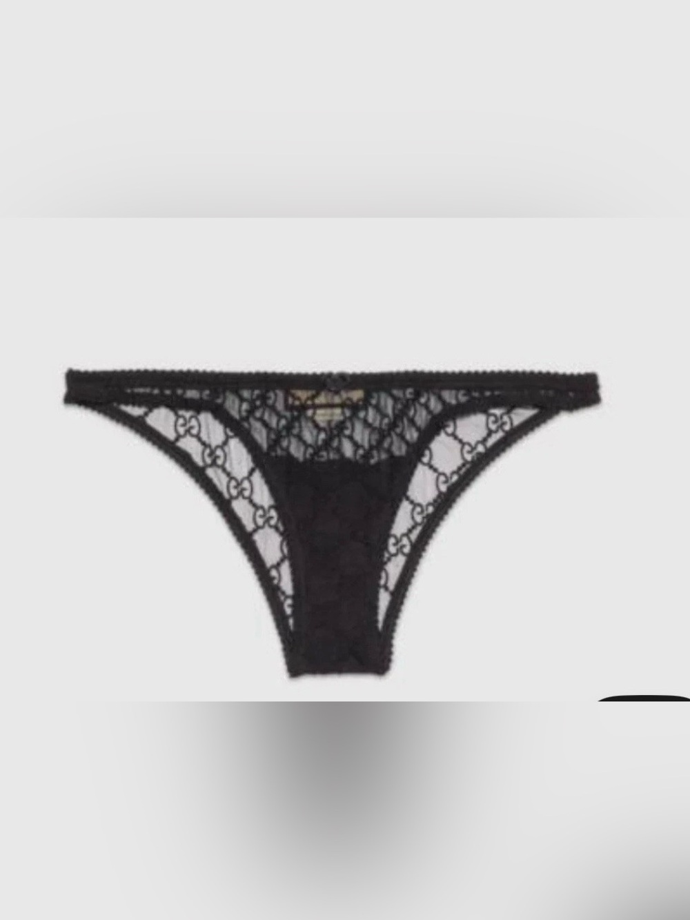 Gucci Black GG Monogram Sheer French Cut Brief
